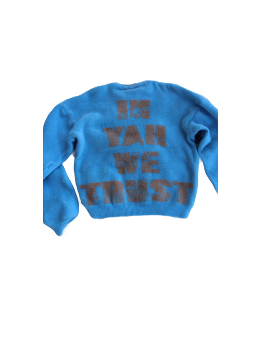 Trust Yahweh Mohair Sweater- Blue